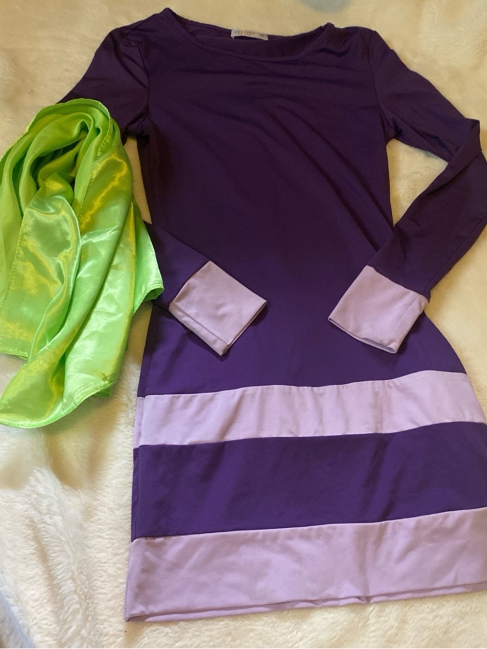 Women’s Purple Stripe Long-Sleeve Dress - Unbranded
